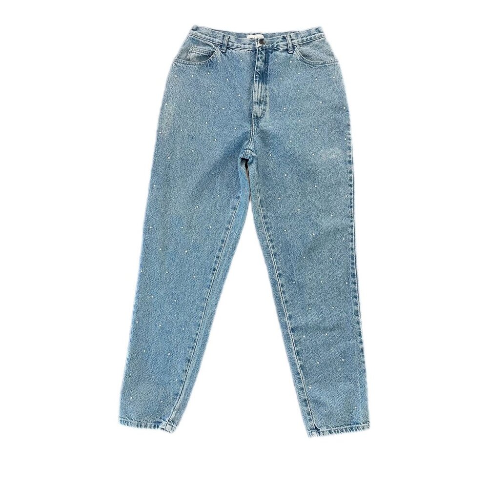 Vintage David David W-30" Rhinestone Studded High-Rise Jeans – Size 16